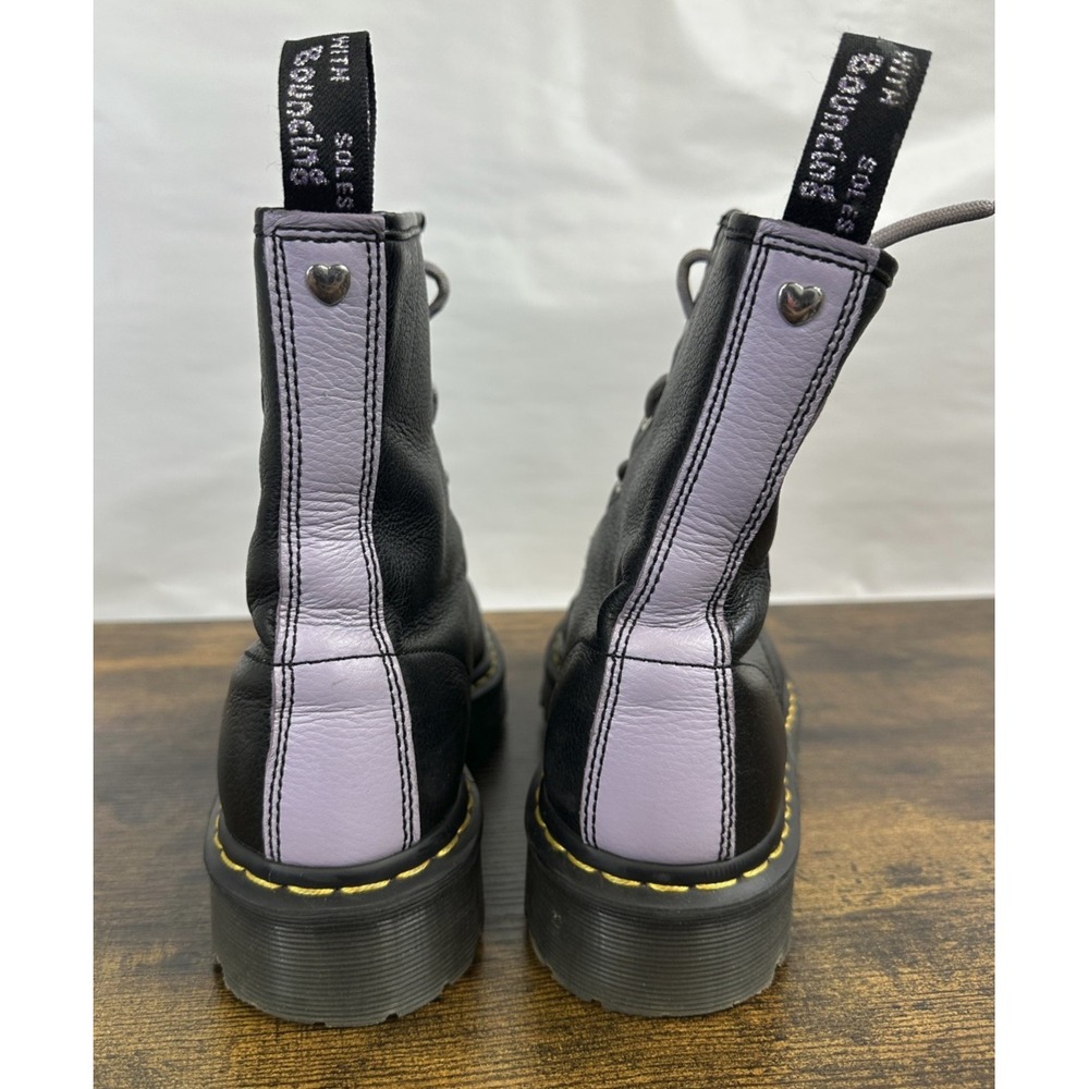 Dr Martens 1460 Zip Heart Black Purple Lace up Combat Boots Goth Punk Grunge 10 - Picture 10 of 16